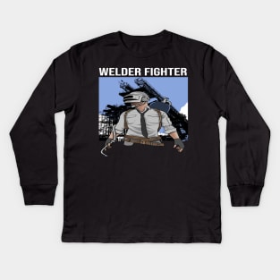 Welder Fighter Kids Long Sleeve T-Shirt